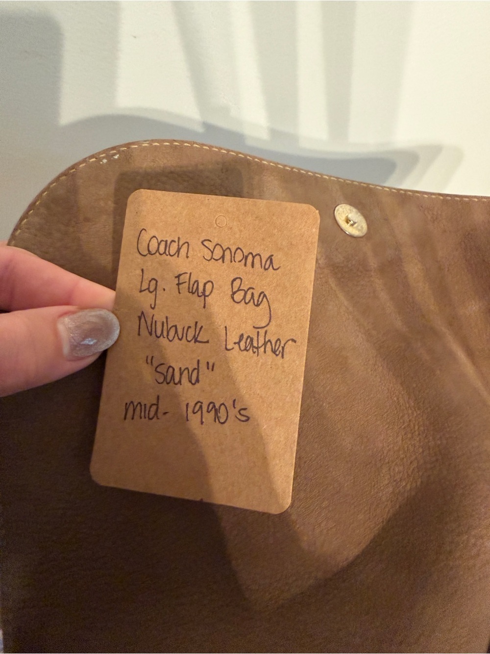 Coach Vintage Sonoma Large Flap 4935 Soft Textured Nubuck Leather in Sand Italy - Picture 12 of 13